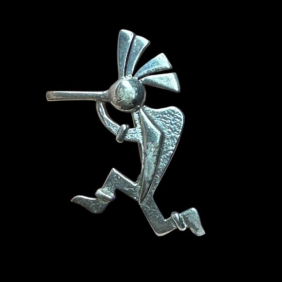 Vintage Kokopelli Sterling Silver Brooch Native American Jewelry - Picture 1 of 4